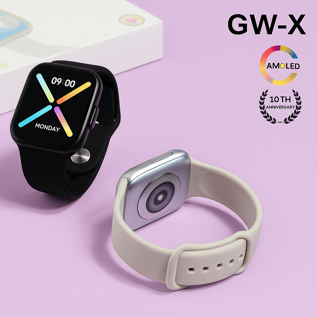 Kalobee GW-X Smartwatch Watch 10 with Curved Glass, Waterproof Design & Health Monitoring
