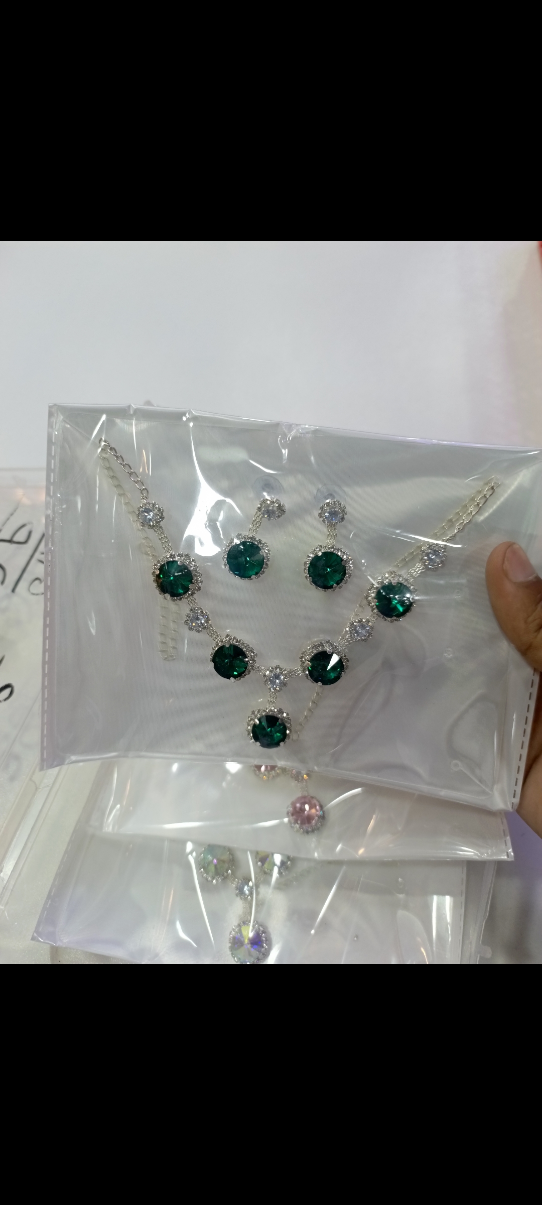 Luxury Crystal Stone Necklace & Earring Set for Women – Elegant Jewelry Collection (Multiple Colors Available)