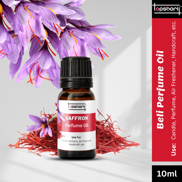 Opshori Saffron Perfume Oil, Use for making Candle, Attor, Perfume, Air Freshener, Handcrafts, etc. 10ml