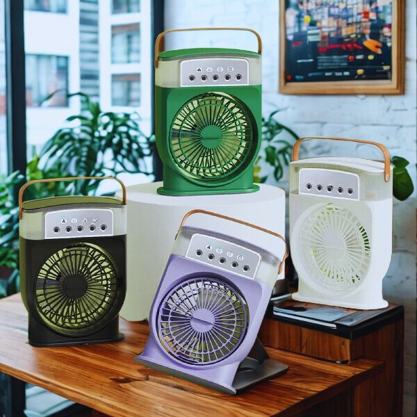 Rechargeable Air Cooler Fan With Mist Flow