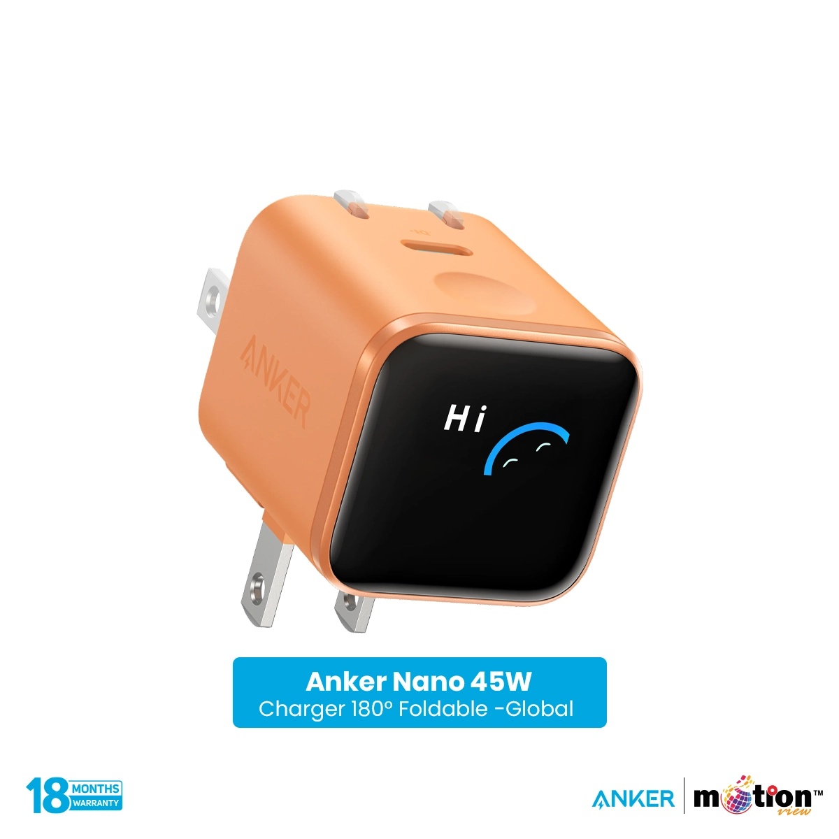 Anker Nano 45W Smart Display Charger 180° Foldable -Global