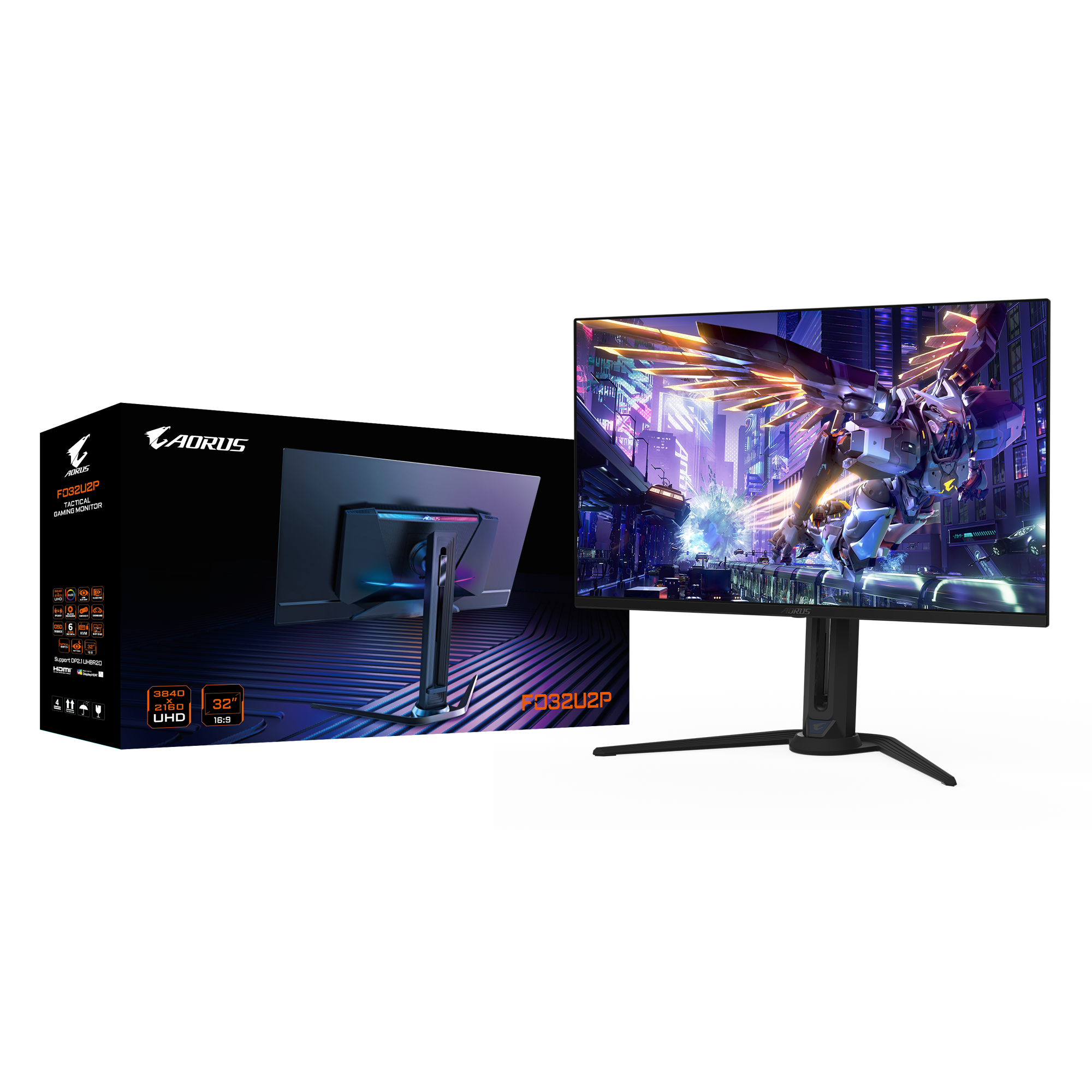 AORUS FO32U2P 32″ KVM OLED 4K UHD (3840 x 2160) 240Hz Gaming Monitor