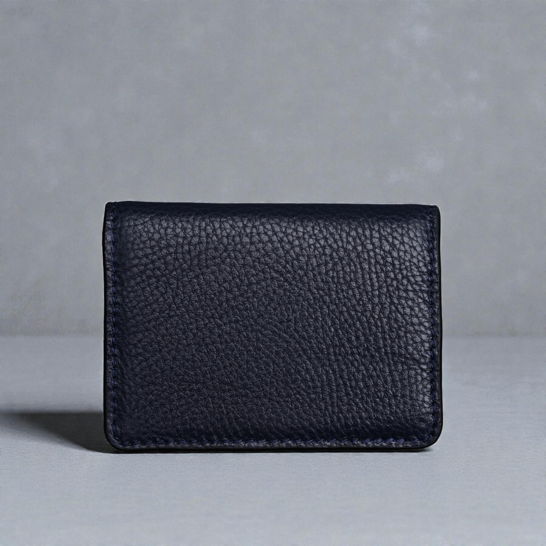 Zays Premium Leather Magnetic Card Holder - Slim and Eco-Friendly Mini Wallet for Unisex - Handmade Secure Compact and Stylish Design (ZCW111 - Navy)