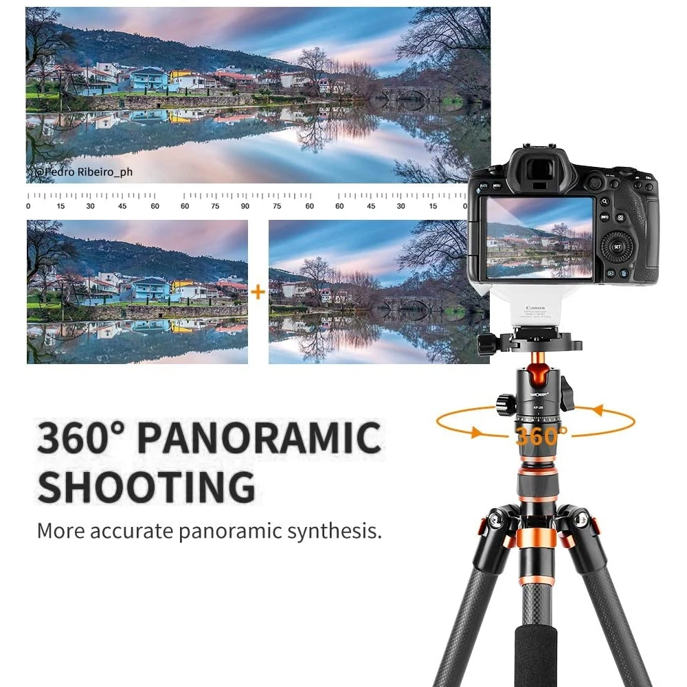 K&F Concept Lightweight Carbon Fiber Tripod for Cameras KF09.077V3