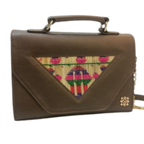 Vetiver Crafted Genuine Leather Lady’s Bag (Sienna)