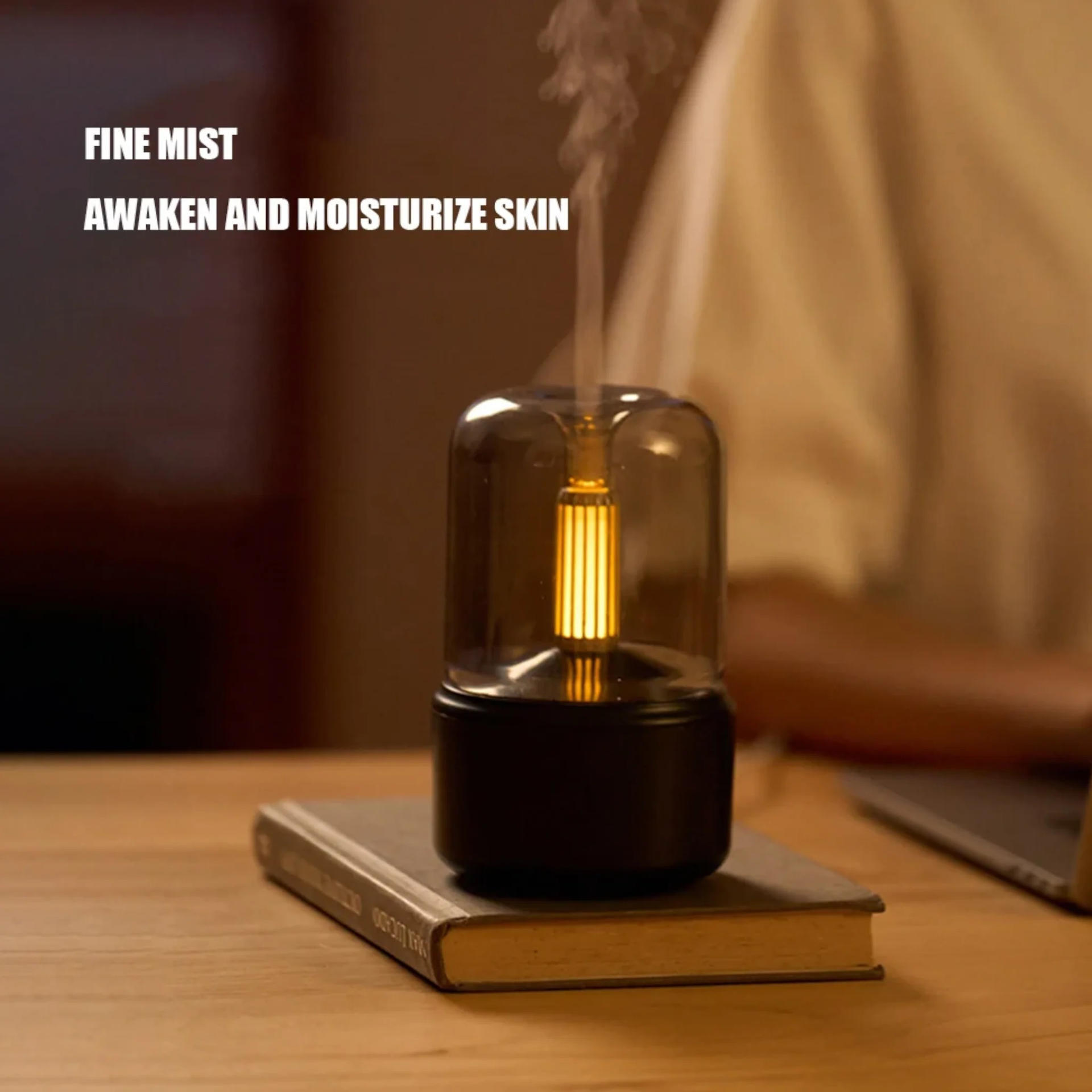 DQ702 Candlelight Ultrasonic Air Humidifier USB Aroma Diffuser Humidifier