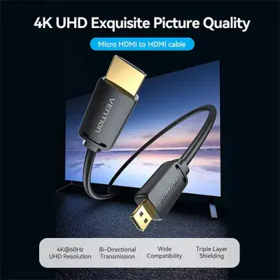 VENTION AGIBG HDMI-D Male to HDMI-A Male 4K HD Cable - 1.5M
