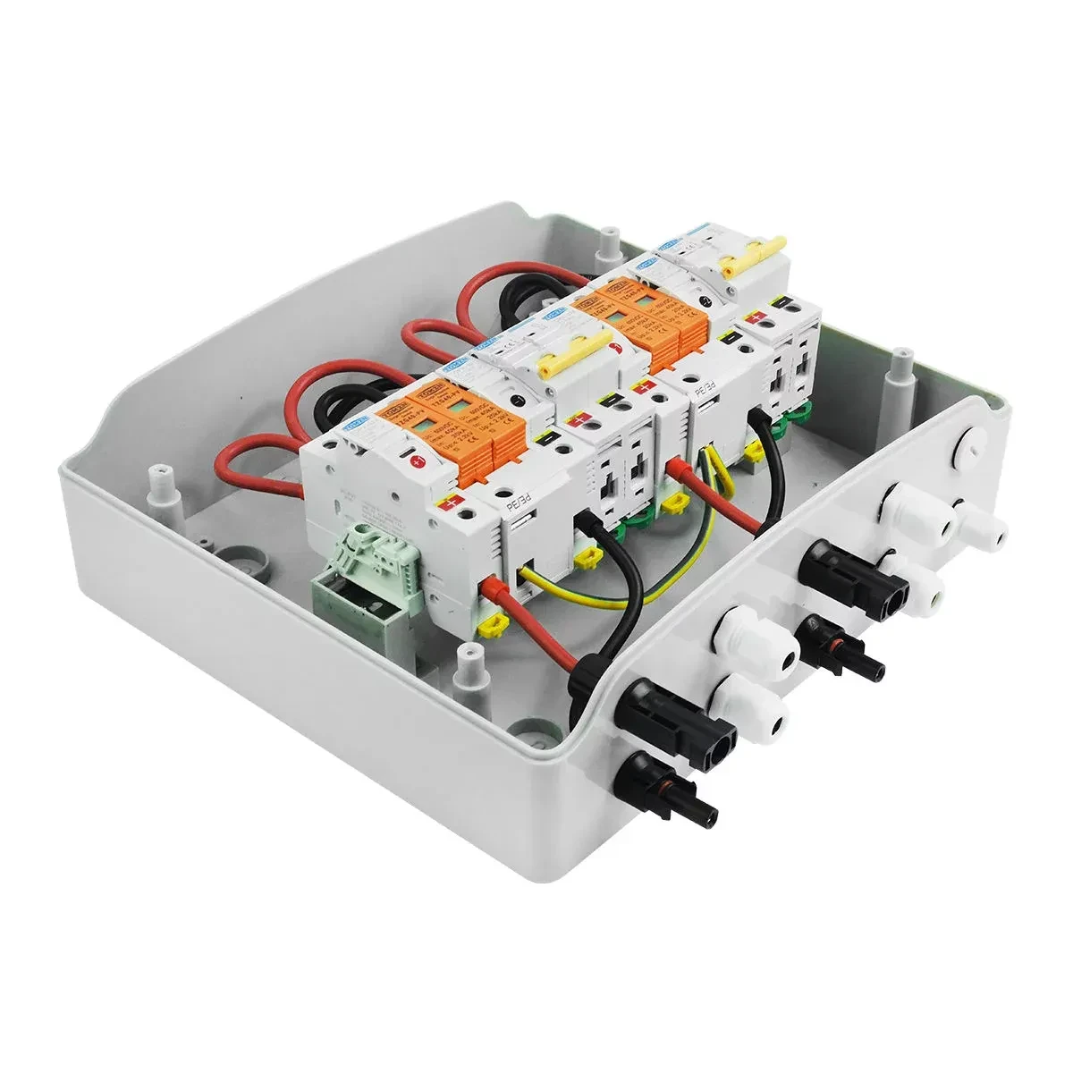 GearUP 12-Way DC PV Combiner Box with MCB, Fuse & SPD (IP65 Waterproof)
