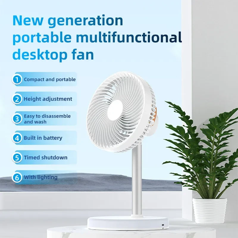 P6 Rechargeable USB Desktop Fan- White