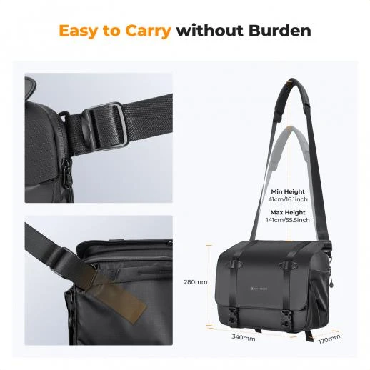 K&F Concept Urban Wander 10L Camera Sling Bag – Crossbody Shoulder Bag for DSLR, SLR & Mirrorless Cameras kf13.163