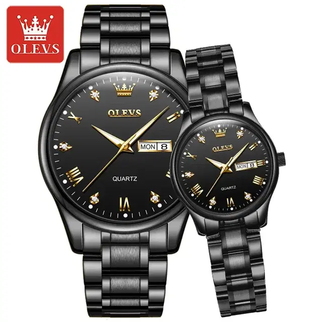 Olevs 5563 CHAIN WATCH –( Black ) For Women