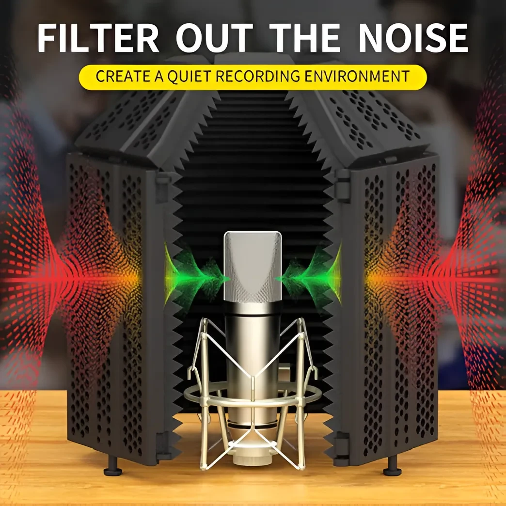 XTUGA Microphone Isolation Shield with Pop Filter
