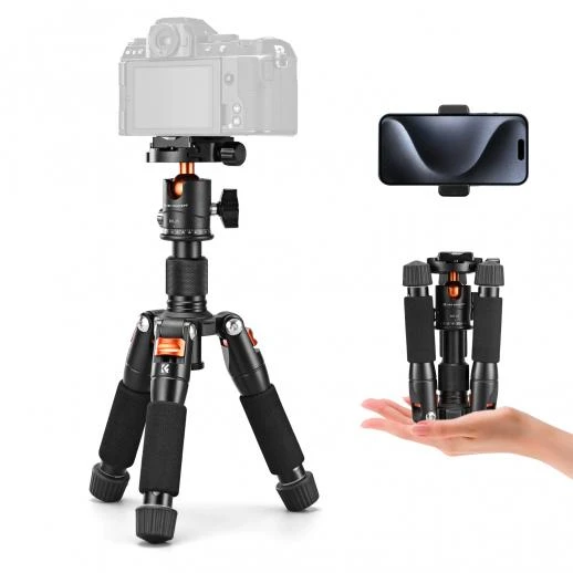K&F Concept 20.5" Mini Desktop Tripod – 360° Ball Head, 6KG Load Capacity, Quick Release Plate KF09.150
