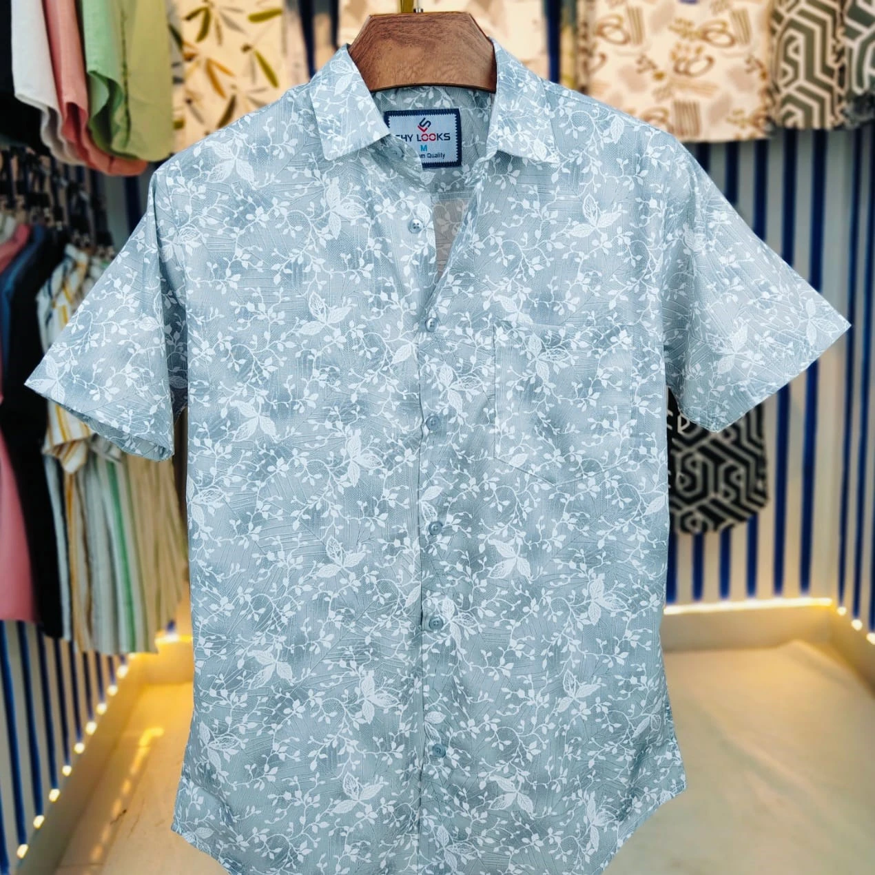 Pure Cotton Half Sleeve Print Shirt for Men's