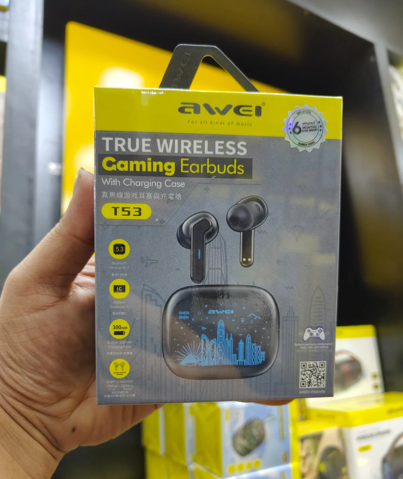 Awei T53 TWS Colorful Light Wireless Earbuds
