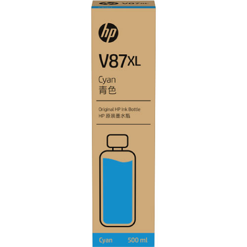 HP V87XL 500-ml Cyan Bottled Ink Cartridge