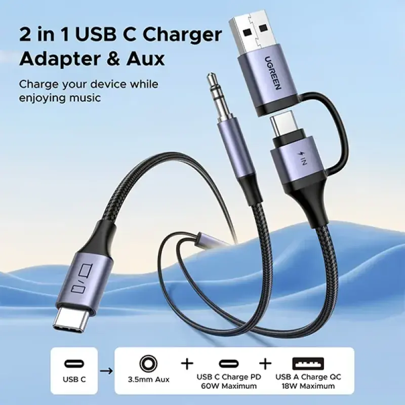 UGREEN CM772 (45009) 2-in-1 Audio Adapter