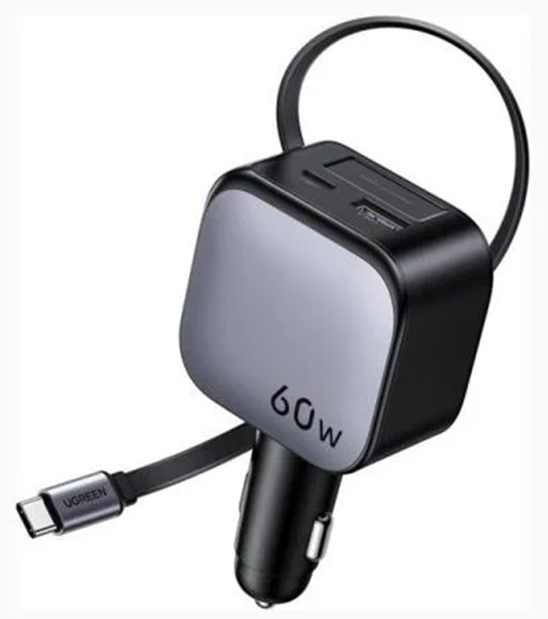 UGREEN EC602 Car Charger with Cable-60W [Black]