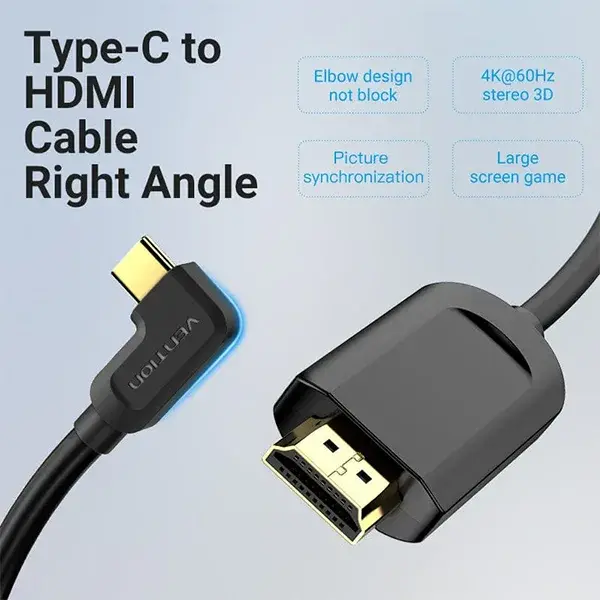 Vention CGVBG Right Angle USB-C To HDMI Cable - 1.5M