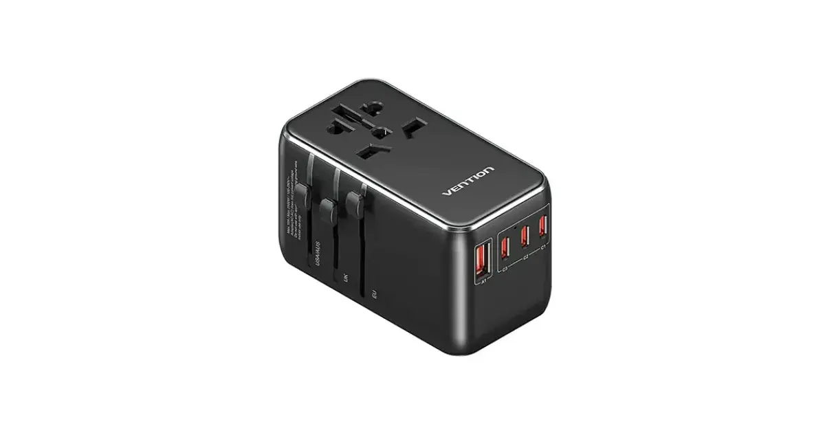 VENTION FJGB0 120W 4-Port USB GaN Universal Travel Adapter