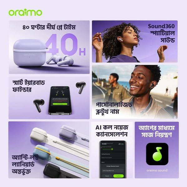 Oraimo SpaceBuds Lite Sound360 Anti-Lost True Wireless Earbuds official product image 1