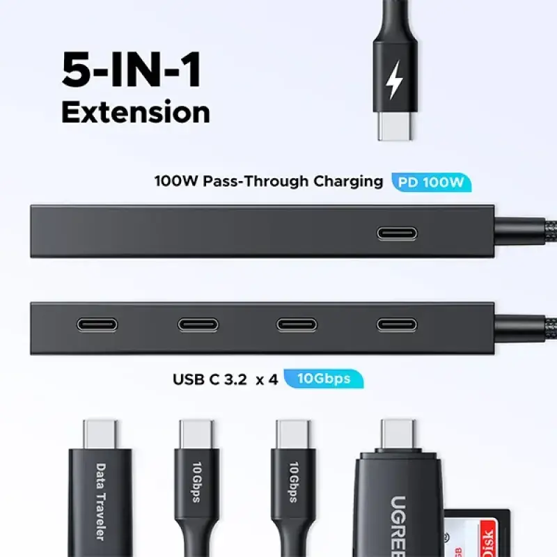 UGREEN CM806 (55334) USB-C To 4xUSB-C 3.2 HUB With PD