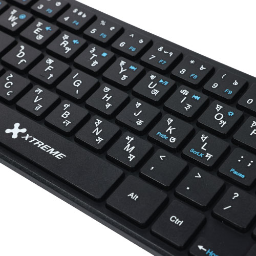 XTREME K911C WIRELESS COMBO USB-BANGLA 64KEYS + FN KEYS BLACK KEYBOARD
