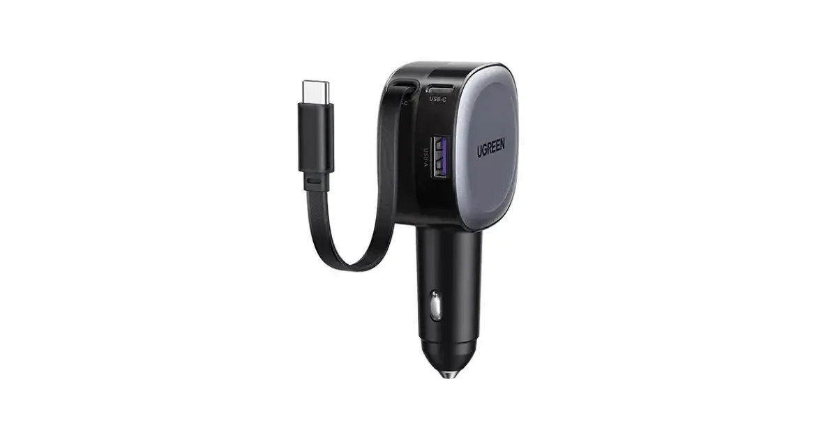 UGREEN EC601 (55653) 75W Fast Car Charger with Retractable Cable