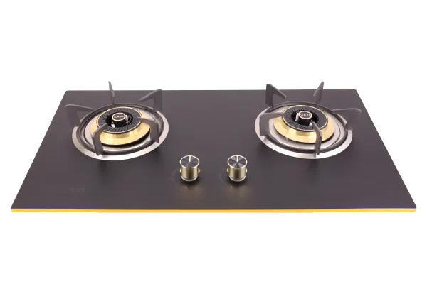 Gazi Smiss TG-202 Double Burner Gas Stove – Auto Ignition, Tempered Glass LPG/NG Supported