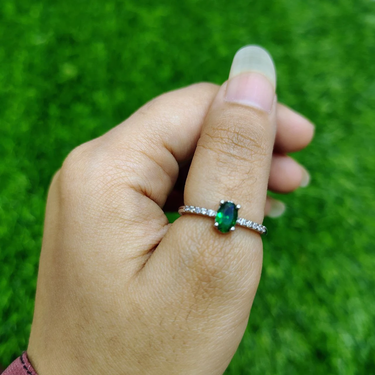 Sapphire Crystal Ring – Premium Silver Finish