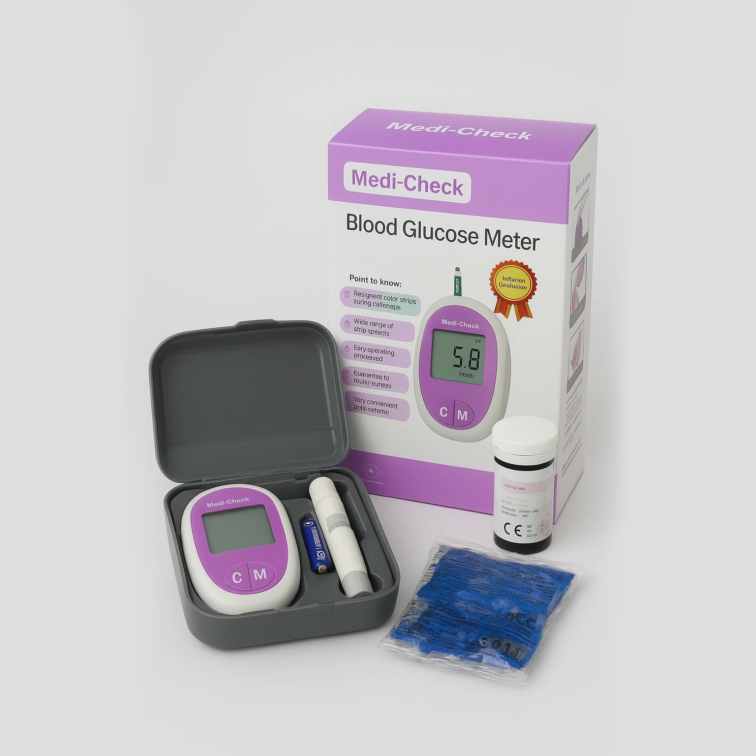 Medical Equipment 4-in-1 Combo Pack with Free Thermometer (Glucose Meter + Nebulizer + BP Monitor + Oximeter)