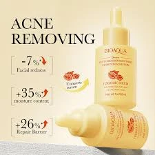 BIOAQUA Turmeric Facial Serum 30ml Anti-Oxidation Soothing Acne Skin Hyaluronic Acid Control Oil Moisturizing Face Skin