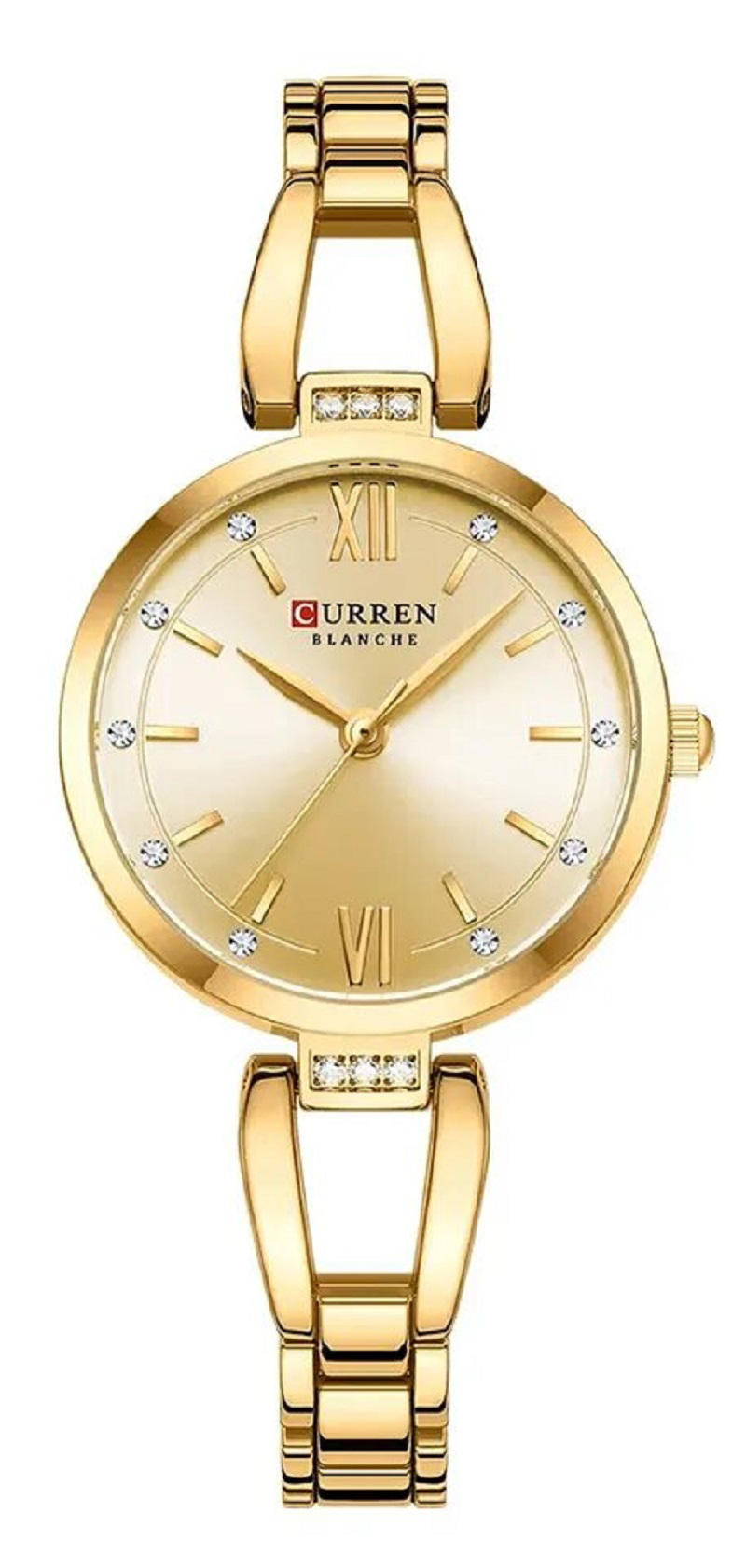 CURREN 9092 Elegant Stainless Steel Classic Women Quartz Watch- Gold