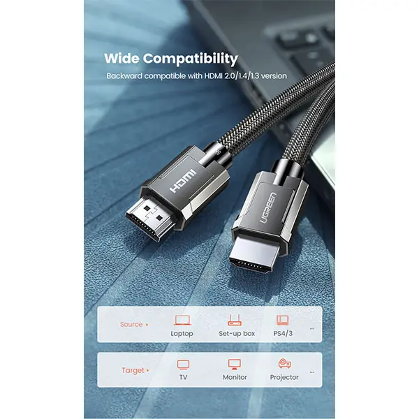 UGREEN HD135 (70321) 8K HDMI M/M Round Cable - 2M