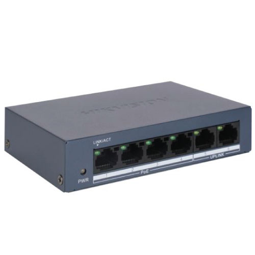 Hikvision DS-3E0106MP-E/M 4 Port Fast Ethernet Unmanaged POE Switch