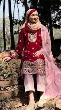 Soft Jorjet With sequence embroidery Three Piece
