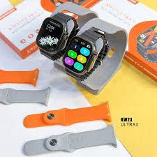 KW23 Ultra3 Smartwatch 3straps Aluminum Body Blody Blood Pressure Monitor Wireless Charging Supported