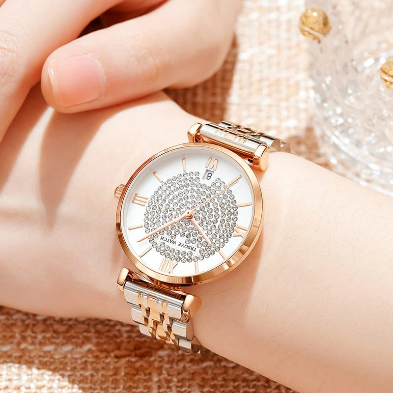 Trsoye Women's Two-Tone Chain Watch