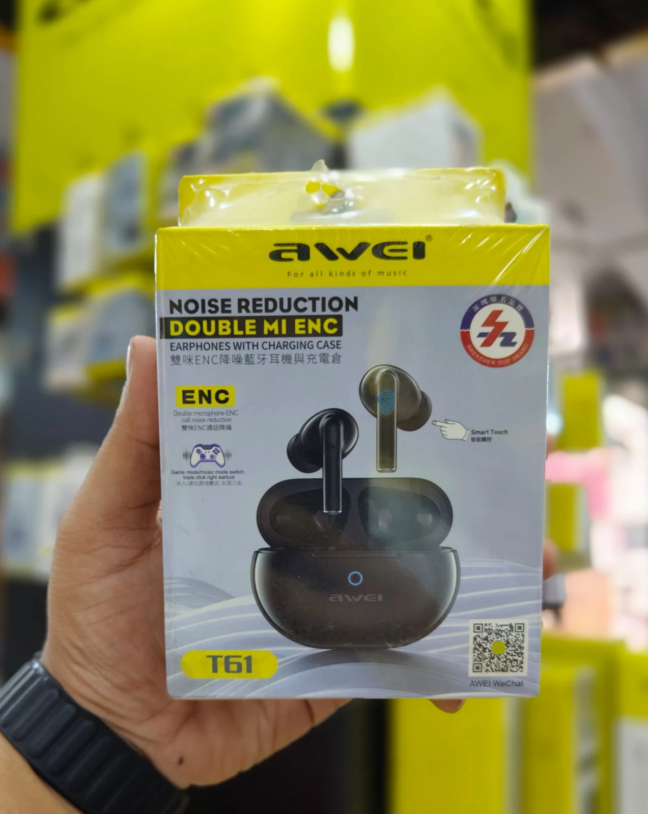 Awei T61 TWS Earphones Noice Reduction Double Mic ENC ( 6-Month Official Warranty )