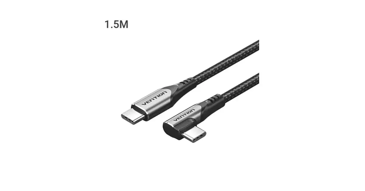 Vention TRAHG 3A USB 2.0 Type-C Male to Male Right Angle Cable - 1.5M