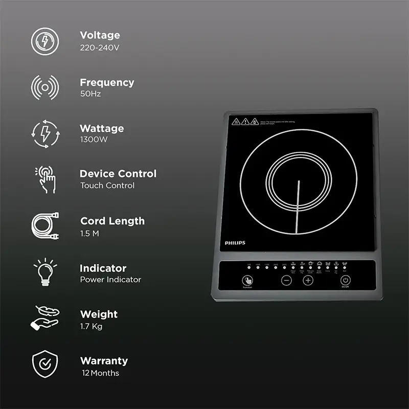 Philips HD4944 Induction Cooker 1000-Series – 1500W