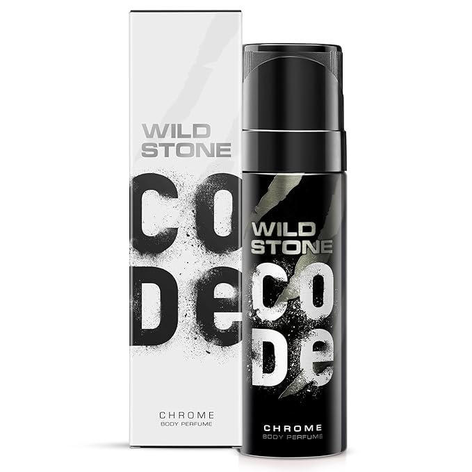 Wild Stone - Code Chrome No Gas Body Perfume For Men, Long Lasting Intense Fragrance - 120ml