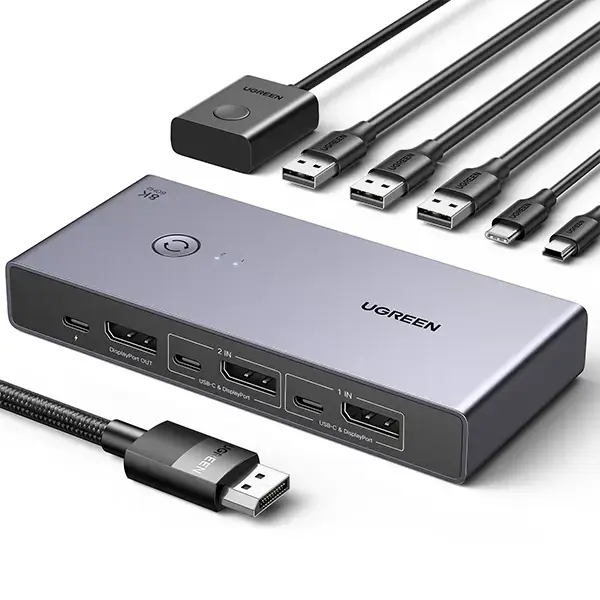 UGREEN CM695 (25962) 2 In 1 Out DisplayPort KVM Switch