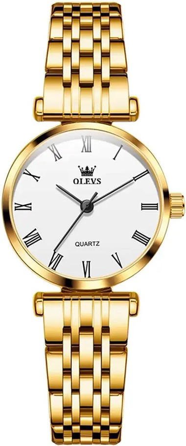OLEVS 5596 Quartz Stainless Steel New Model Ladies Watch-Gold