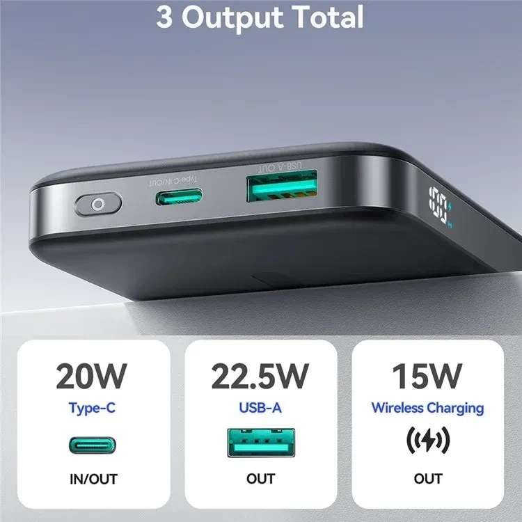 JOYROOM JR-PBM12 22.5W 10000mAh Wireless Power Bank with Kickstand