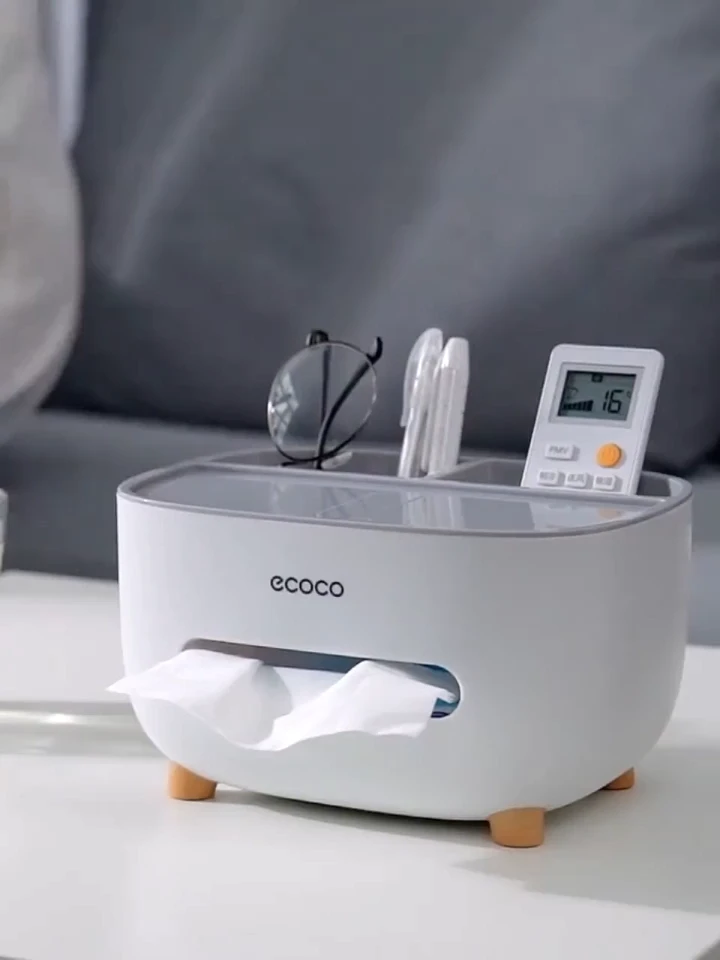 ECOCO Desktop Tissue Box Organizer Toilet Paper Towel Storage Holder