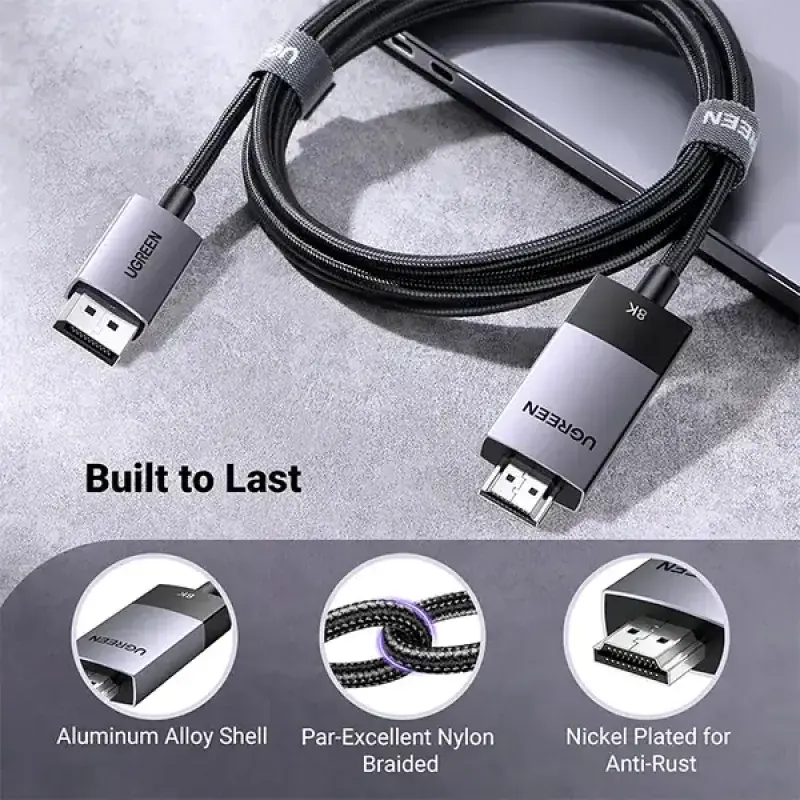 UGREEN DP115 (80397) 8K DisplayPort to HDMI Cable - 2M