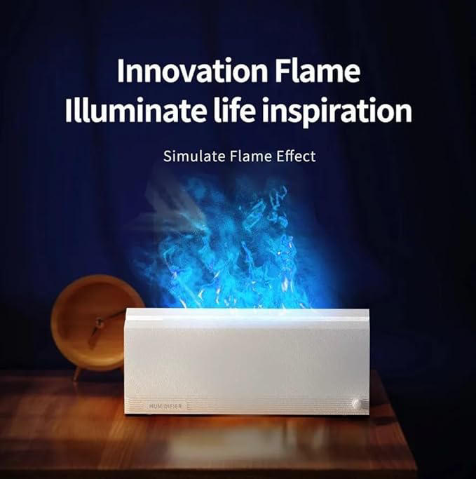 Fireplace Flame Diffuser by AlphaDesignLuxe, Aromatherapy Essential Oil Diffuser, 320ml Cool Mist Ultrasonic Humidifier