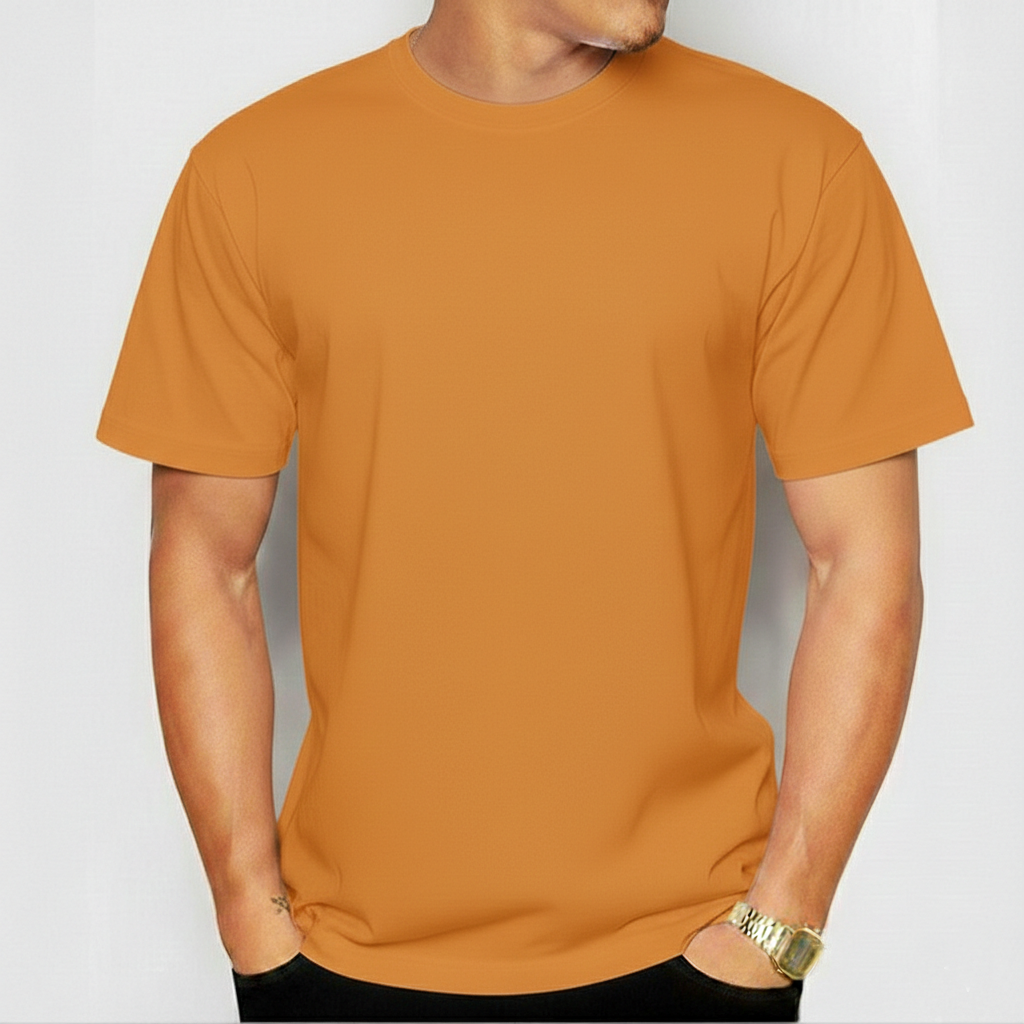 Jersey Fabrics T-Shirt (Orange) পাতলা কাপড়ের তৈরি জার্সি ফেব্রিক্স টি-শার্ট