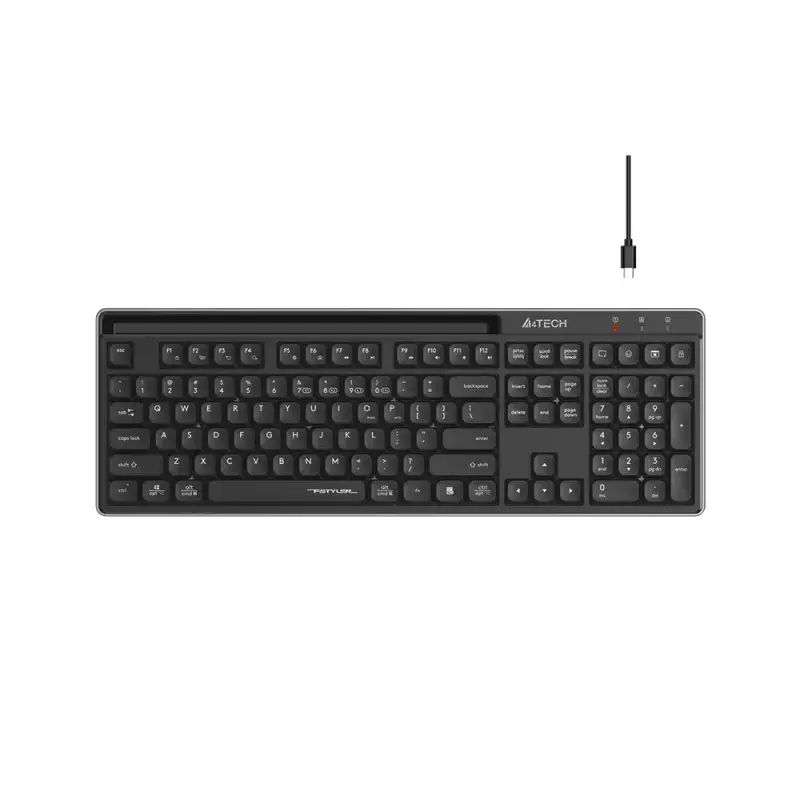 A4tech Fstyler FBX72C Dual-Mode (Bluetooth & 2.4G Wireless) Scissor Switch Wireless Keyboard - Black (Only English Layout)